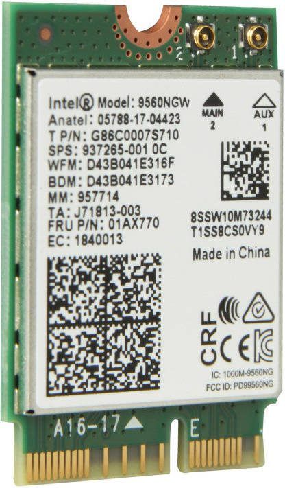 Intel ® Dual Band WLAN AC 9560 M.2 vPro