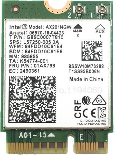 Intel ® Wi Fi 6 AX201 adapter(non vPro)AX201.NGWG.NV, M.2