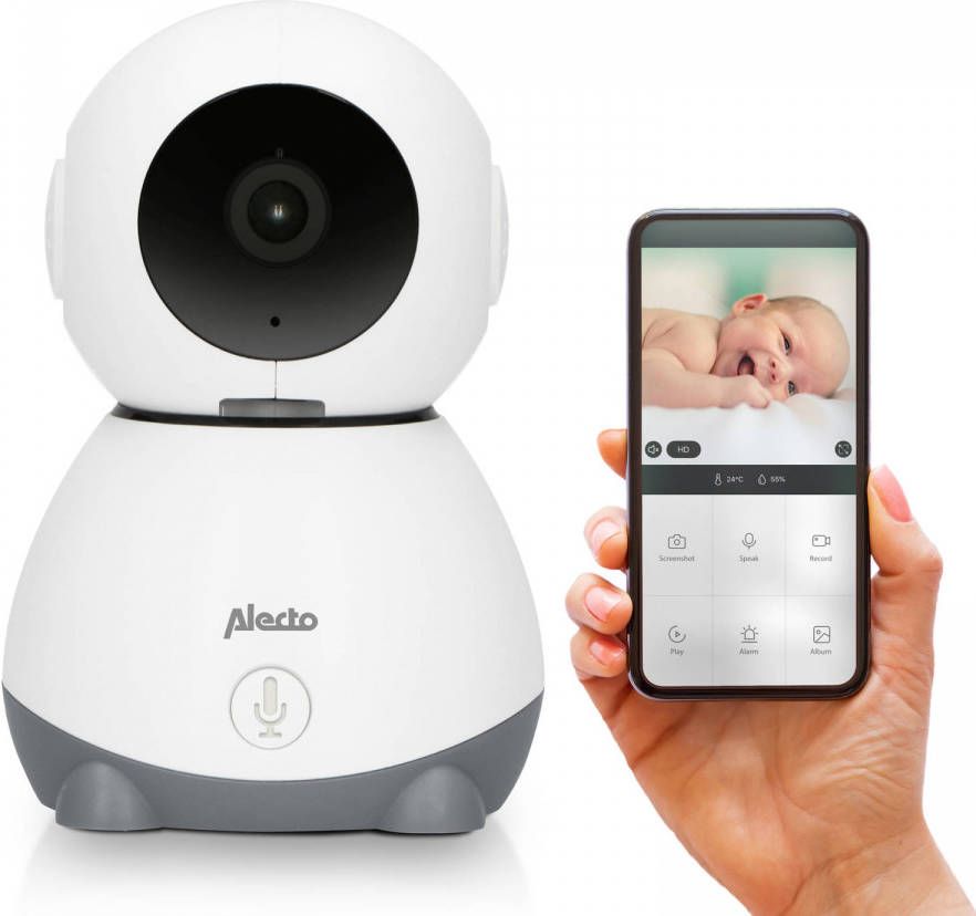 Alecto Wifi Babyfoon Met Op Afstand Beweegbare Camera Smartbaby10 Wit antraciet