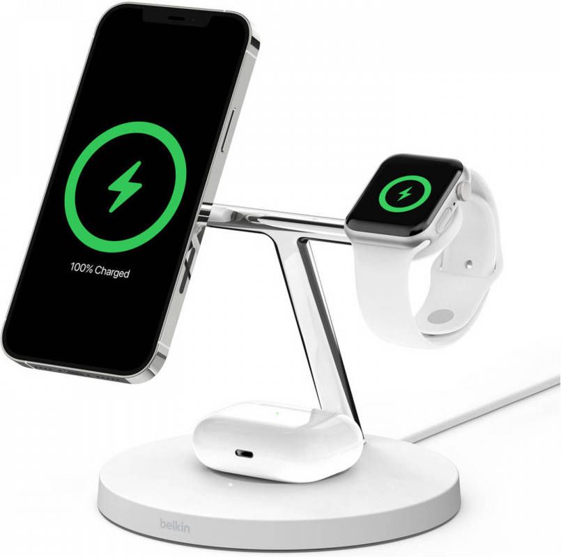 Belkin Boostcharge Pro Magsafe 3 in 1 Wireless Charger Wit