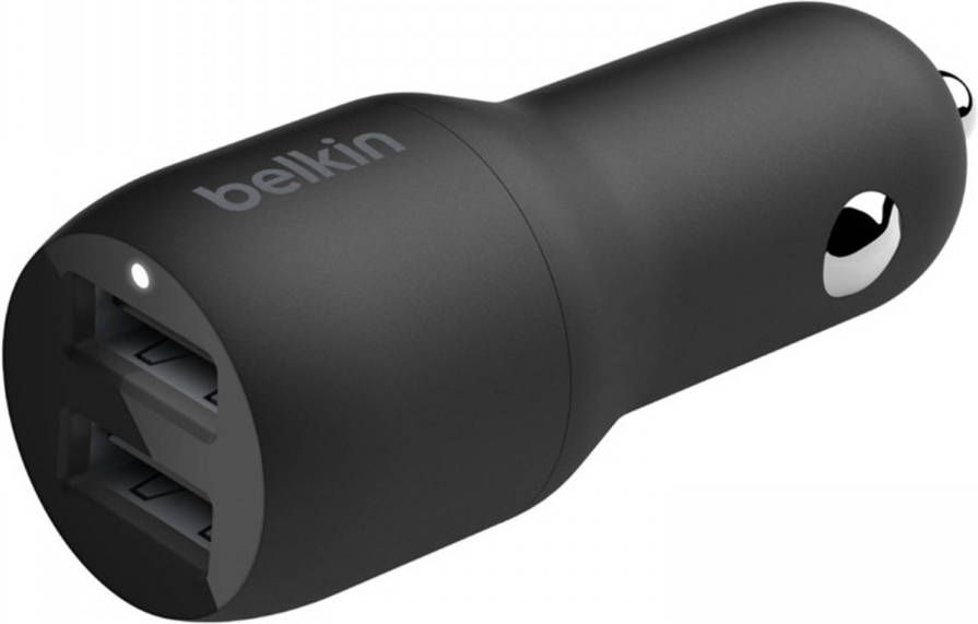 Belkin DUAL USB A CAR C USB A 2x12W dual autolader(Zwart )
