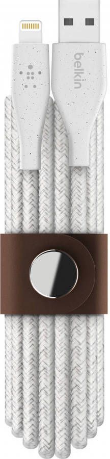 Belkin Duratek Plus Lightning/usb a kabel Met Leren Bandje, 3 Meter
