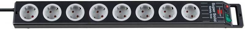 Brennenstuhl Sicherheits 1153380118 stekkerdoos met stroombegrenzer 8-voudig 2.5m zwart