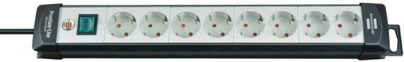 Brennenstuhl Premium Line 1951580100 stekkerdoos 8 voudig bevestigbaar 3m zw/gr