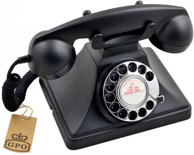 GPO 200 Draaischijf Retro Telefoon Zwart