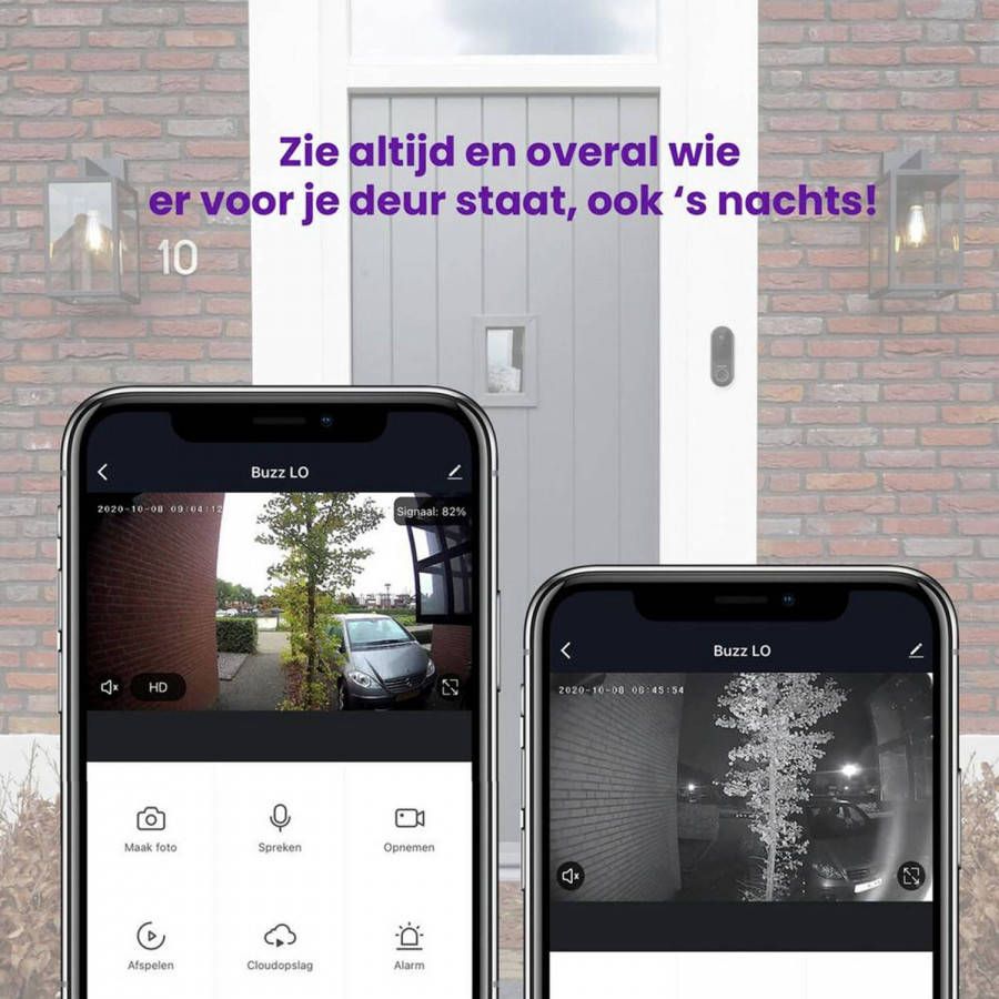 Marmitek BUZZ LO Smart Wi Fi video doorbell Slimme deurbel Zwart