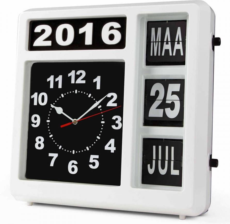 Maxtotaal_nl Velleman Wand flipklok Met Kalender Wcf1nl