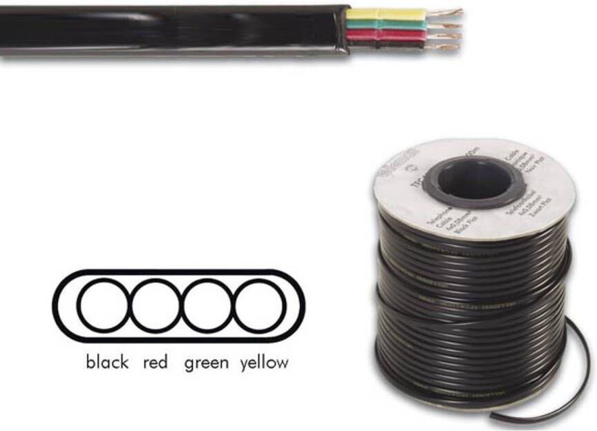 Velleman Telefoonkabel 4 X 0.08mm Zwart Plat