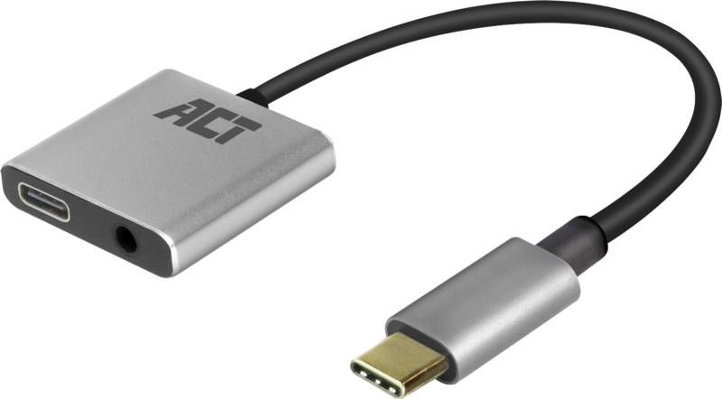 ACT USB C naar 3, 5mm adapter met power delivery