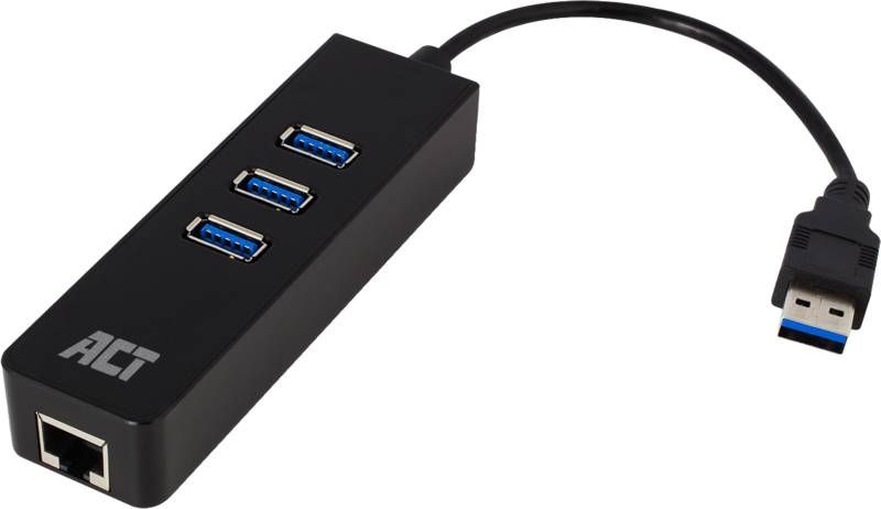 ACT USB Hub 3.2 met 3 USB A poorten en ethernet