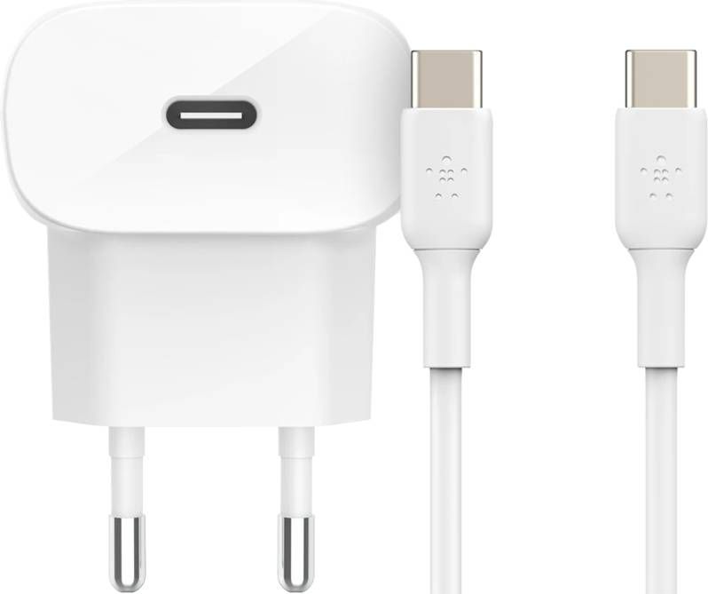 Belkin Power Delivery Oplader 20W + Usb C Kabel 2m Kunststof Wit