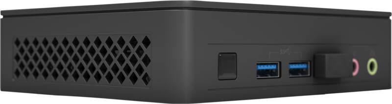 Intel via de hdmi of DisplayPort poort. Daarnaast heb je genoeg ruimte voor de dongels van een draadloze muis en toetsenbord