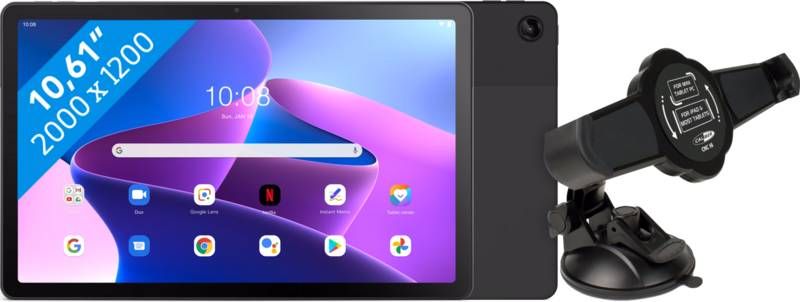 Lenovo Tab M10 Plus(3e generatie)10.6 inch 64GB Wifi Grijs + Caliber Autohouder