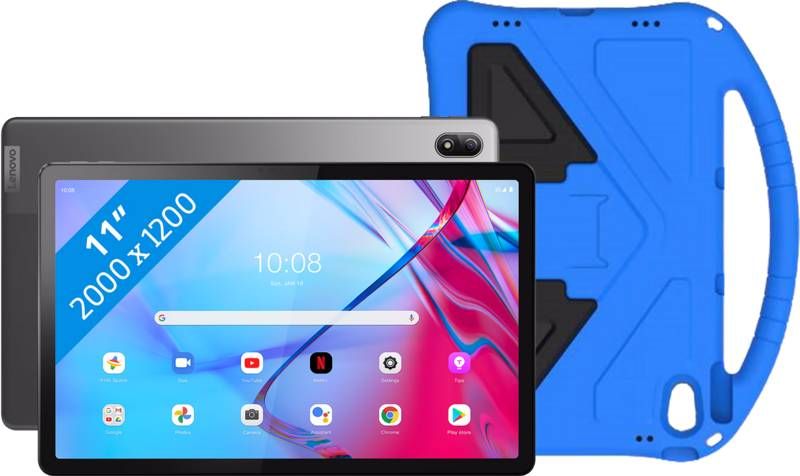 Lenovo Tab P11 Plus 128GB Wifi + 5G Grijs + Just in Case Kids Cover Blauw