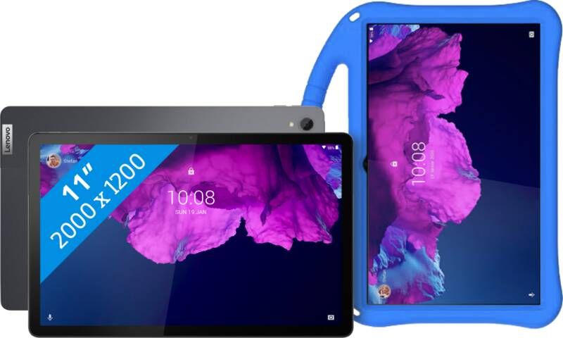 Lenovo Tab P11 Plus 128GB Wifi Grijs + Just in Case Kids Cover Blauw