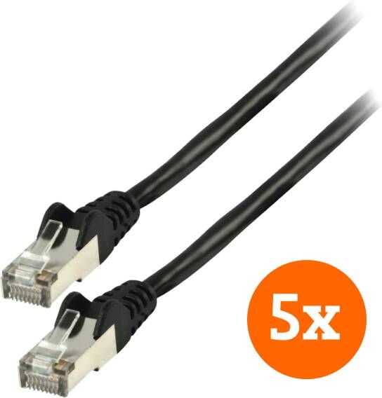 Valueline Netwerkkabel STP CAT6 3 meter Zwart 5 Pack