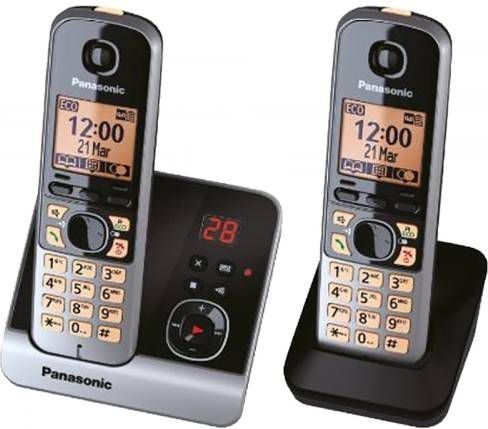 Panasonic KX-TG6722GB Duo DECT telefoon Antwoordapparaat Zwart