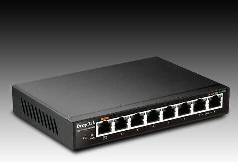 DrayTek VigorSwitch G1080 8 poorts Gigabit Smart Lite managed switch