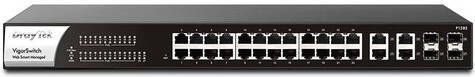 DrayTek VigorSwitch P1282 24 poorts Gigabit PoE + 4 SFP Combo poorten