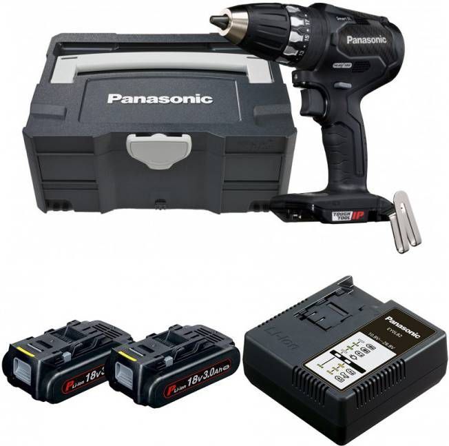 Panasonic EY74A3LJ2G 14, 4 18V Li Ion accu boor -/schroefmachine set(2x 5.0Ah accu)in systainer koolborstelloos