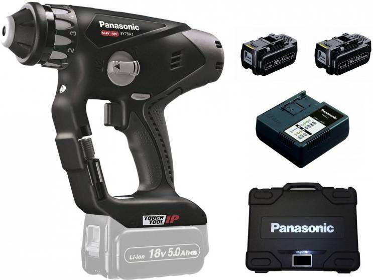Panasonic EY78A1LJ2G 14, 4 18V Li Ion accu SDS plus boorhamer set(2x 5.0Ah accu)in systainer