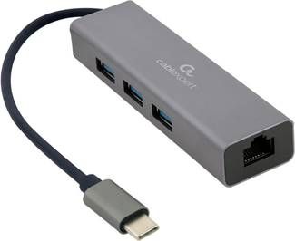 Cablexpert 2 in een Multi Adapter USB C > UTP, 3x USB A 3.1