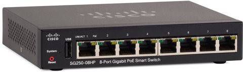 Cisco Switch SG250 08HP 8P Gigabit PoE