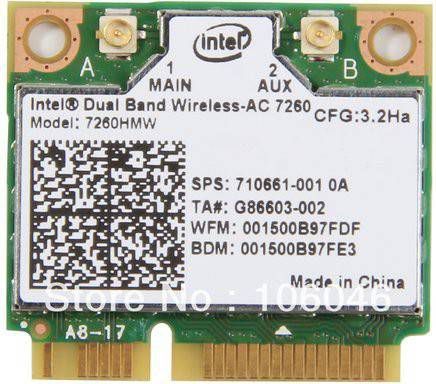Intel wireless AC 7260 2x2 dualband wifi