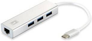 LevelOne USB C 4 Port USB3.0(3x)+ Gbit(1