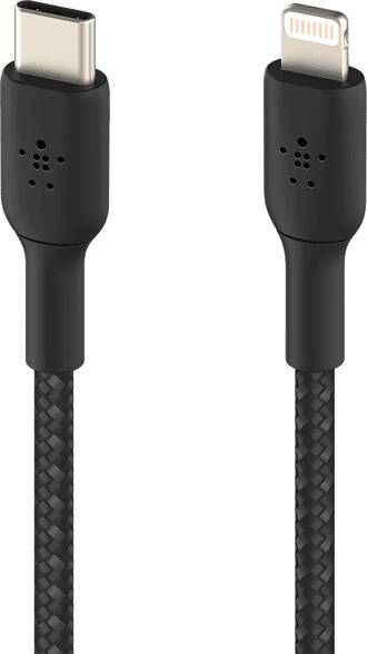 Belkin Braided Usb c naar lightning 1 Meter Zwart