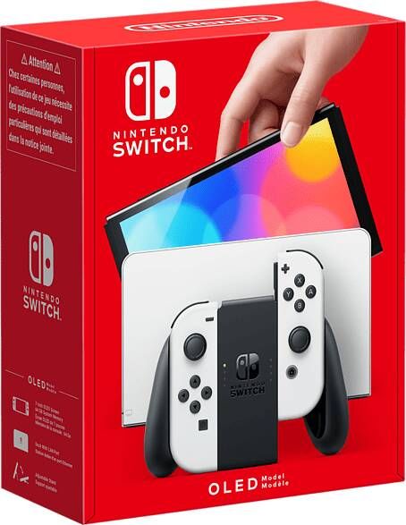 Nintendo Switch Console(Oled model) Nieuwe Versie, Intense Kleuren, 7 Inch Scherm Met Een Witte Joy con