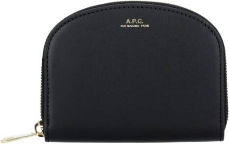 A.p.c. demi lune compact wallet , Zwart, Dames