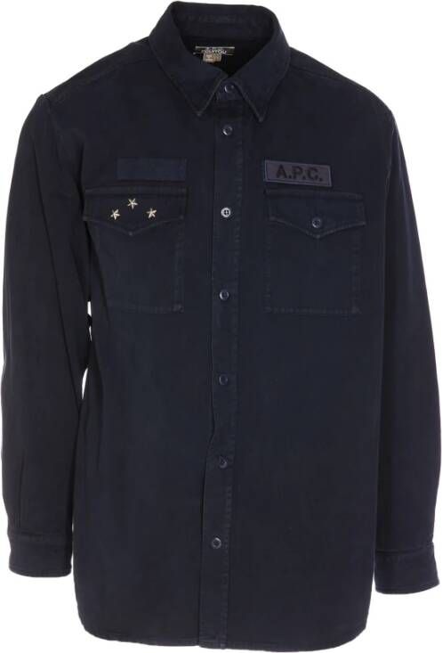 A.p.c. Spijkeroverhemden Blauw Heren