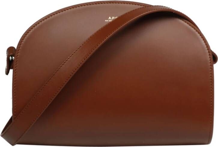 A.p.c. Demi lune crossbody tas , Bruin, Dames