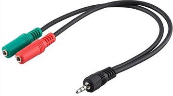 Goobay 3.5mm 4 pin/2x 3.5mm 3 pin Hoofdtelefoon Audio Adapter 30cm