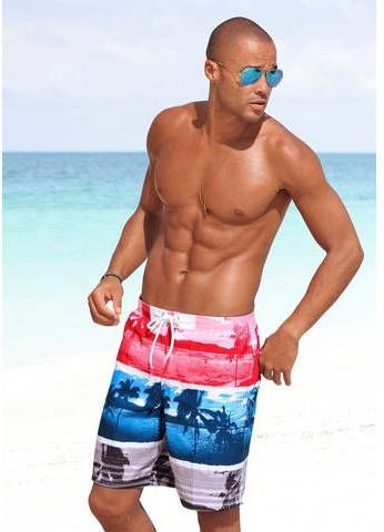 Buffalo Zwemshort met fotoprint en colourblocking