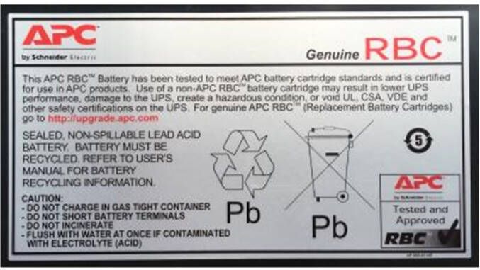 APC Outlet Battery Cartridge Replacement #17