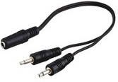 goobay 2x 3, 5mm mono naar 1x 3, 5mm stereo adapter Kabel