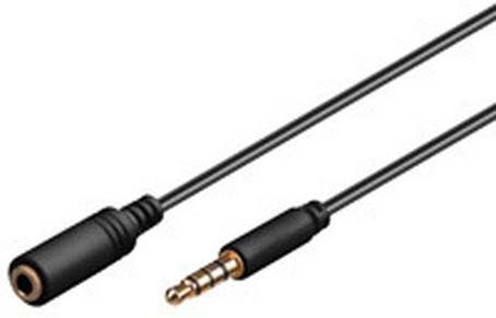 goobay Hoofdtelefoon en audio AUX verlengkabel, 4 pin 3.5mm slim Verlengkabel
