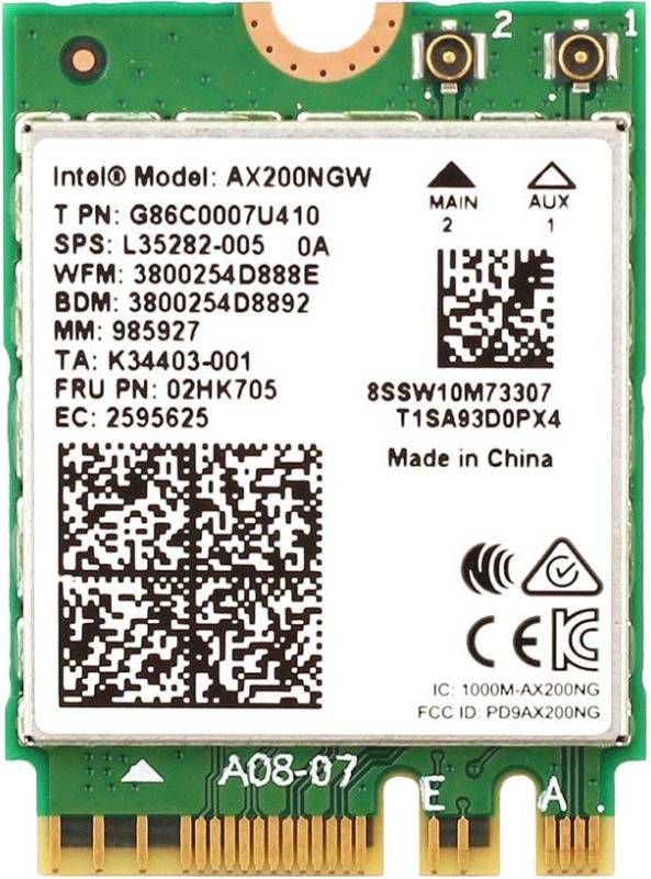 Intel® Wi Fi 6 AX200 M.2 vPro WLAN adapter