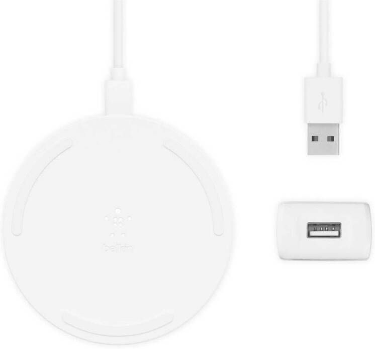 Belkin Wireless Charging Pad 10 Watt Met Quick Charge 3.0 wandlader Wit
