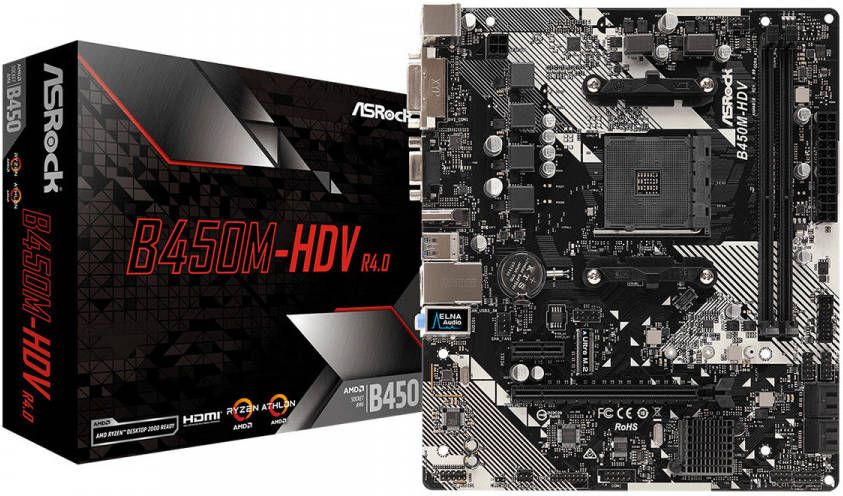 ASRock B450M HDV R4.0, mATX, 2xDDR4