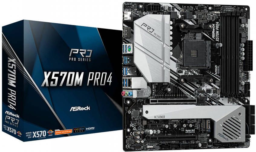 ASRock X570M Pro 4, mATX, 4xDDR4