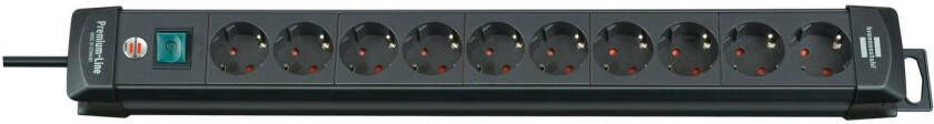 Brennenstuhl Premium-Line stroomverdeler 10-voudig 3m zwart